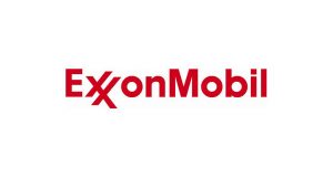 exxonmobil logo in bold red text with a white background