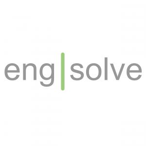 new engsolve branfing with slim grey text and a green line going through the words eng and solve